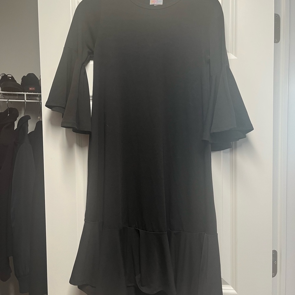 WORN AND WASHED ONCE - XXS Lularoe Black Dress w/small hole on back.